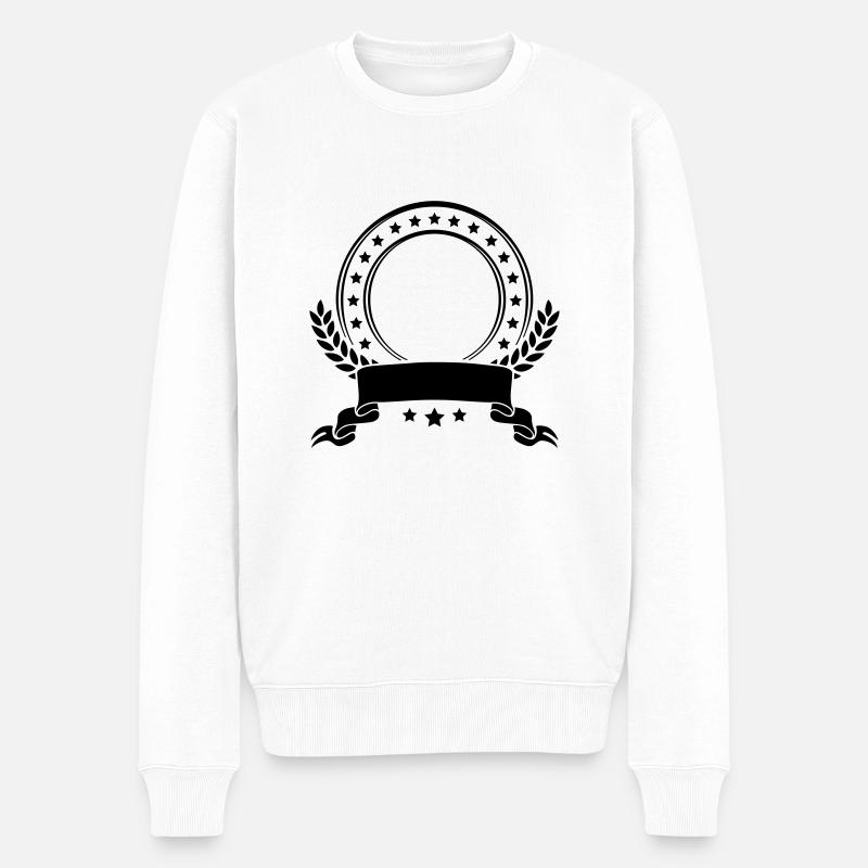 wappen banderole - Männer Premium Bio Pullover - Weiß
