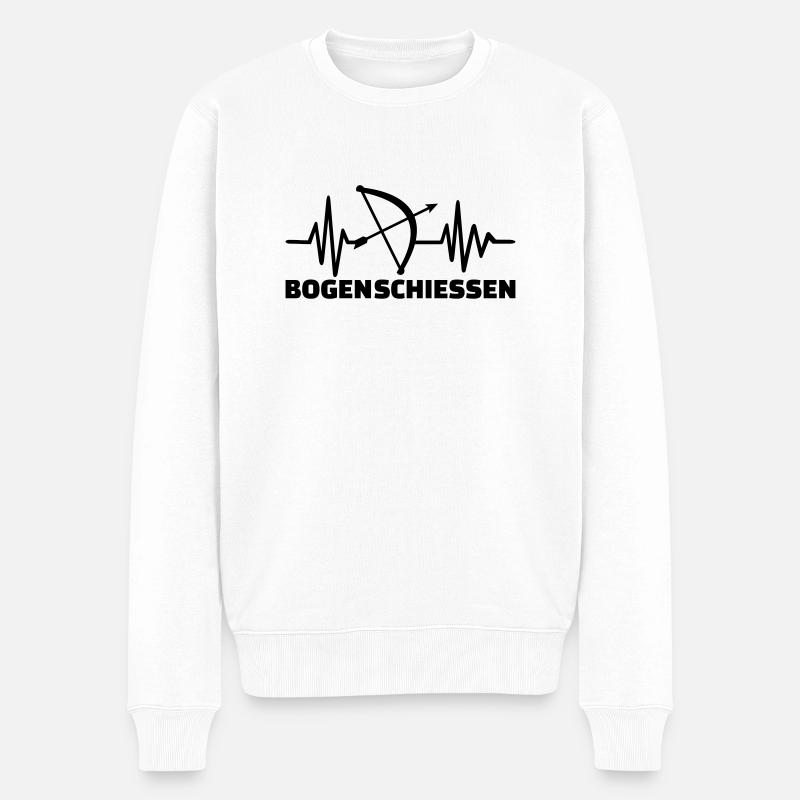 Bogenschießen - Männer Premium Bio Pullover - Weiß