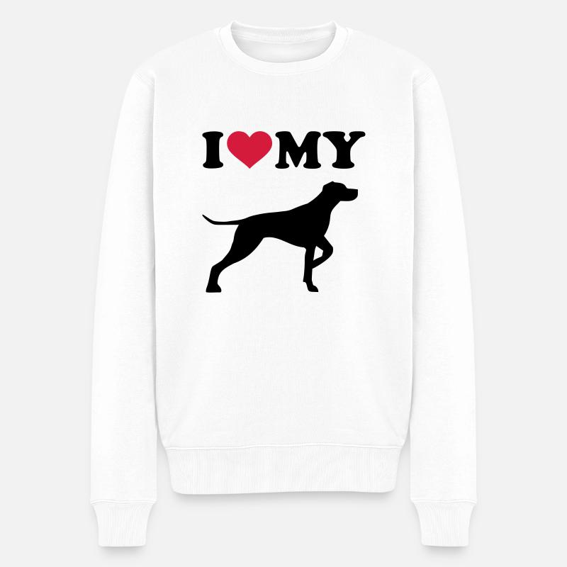 German Shorthaired Pointer - Pull Premium bio Homme - blanc