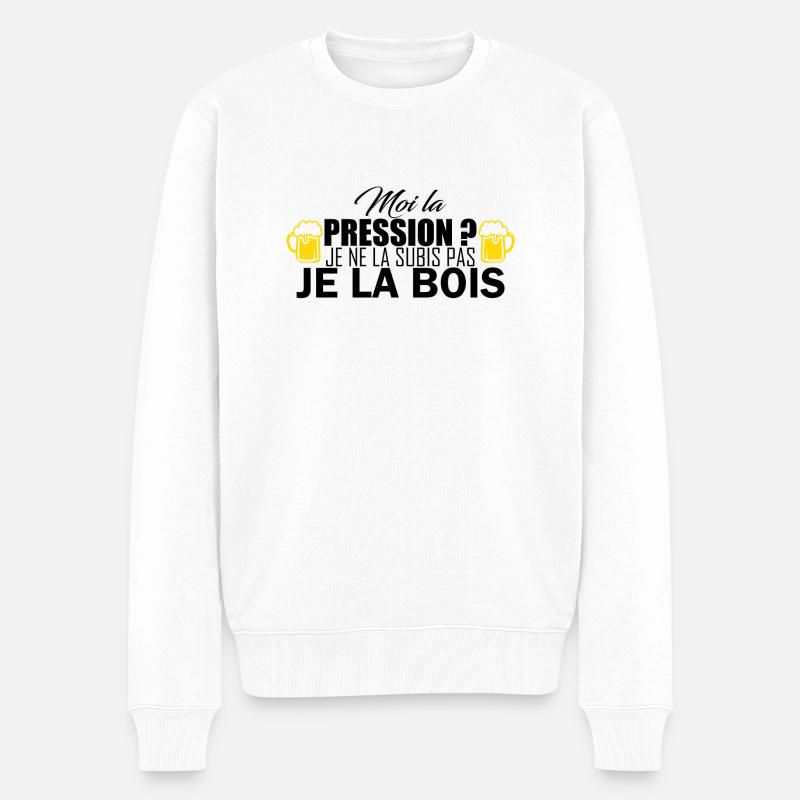 moi la pression - Männer Premium Bio Pullover - Weiß