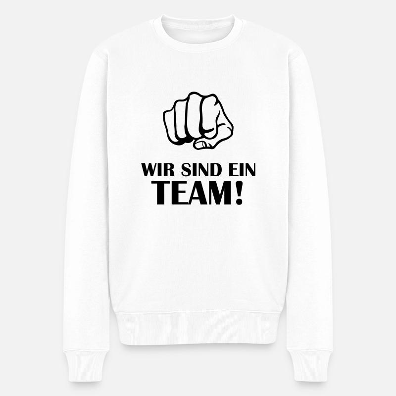 faust_wir_sind_ein_team - Männer Premium Bio Pullover - Weiß