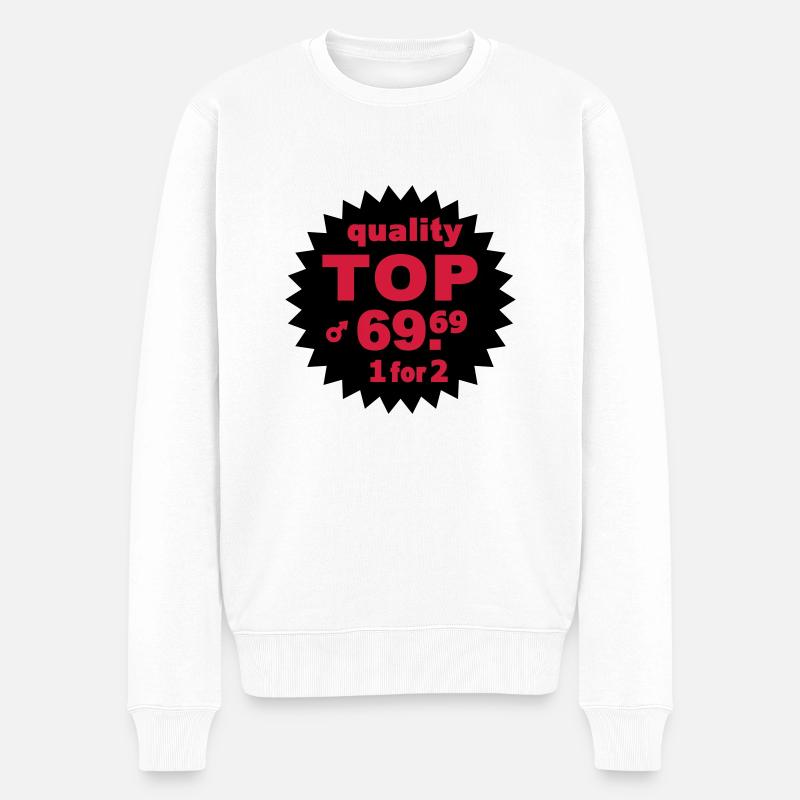 quality - Männer Premium Bio Pullover - Weiß