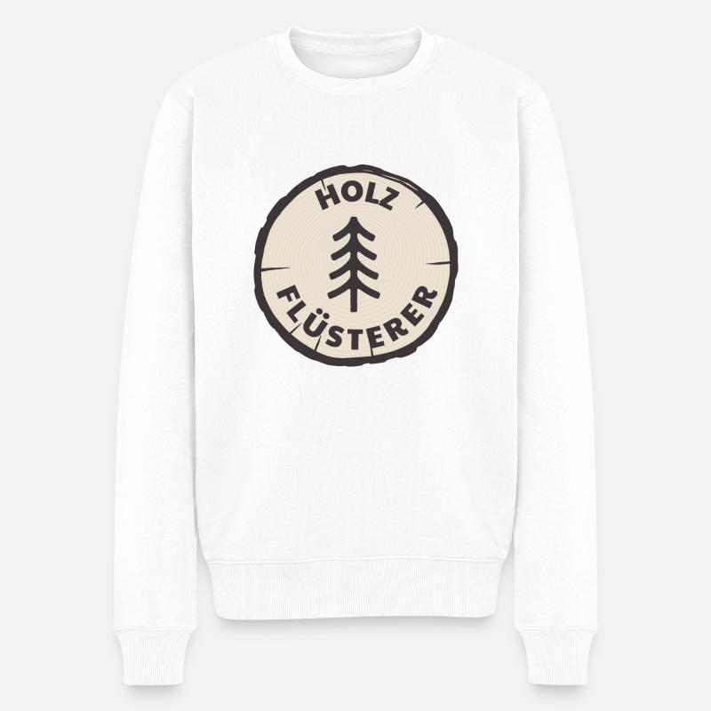 holz flüsterer - Männer Premium Bio Pullover - Weiß