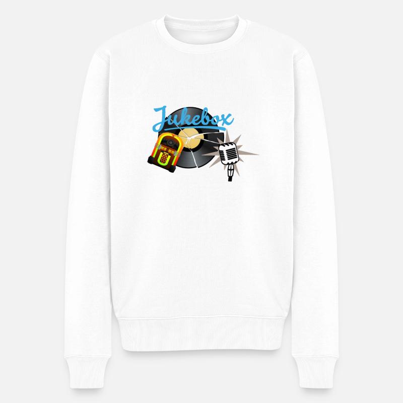 Vintage - Männer Premium Bio Pullover - Weiß