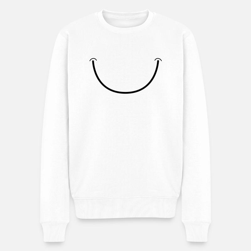 Lächeln - Männer Premium Bio Pullover - Weiß