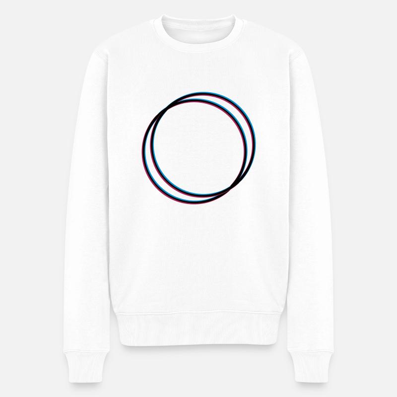 2 cercles 3D - Pull Premium bio Homme - blanc