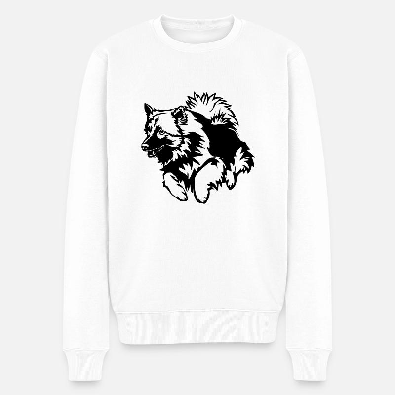 Wolfsspitz - Männer Premium Bio Pullover - Weiß