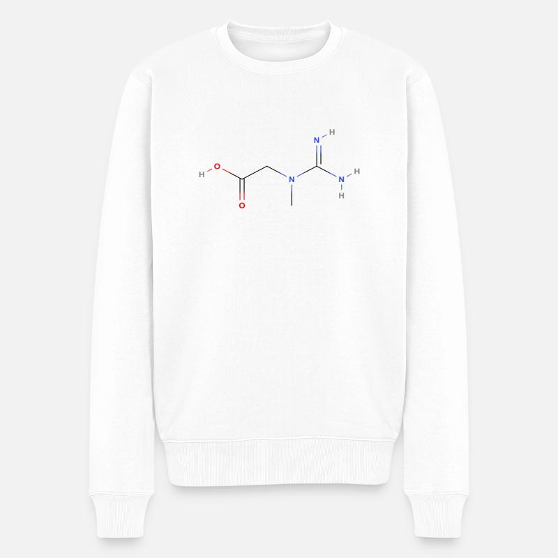 Kreatin Molekül - Farbige Strukturformel - Männer Premium Bio Pullover - Weiß
