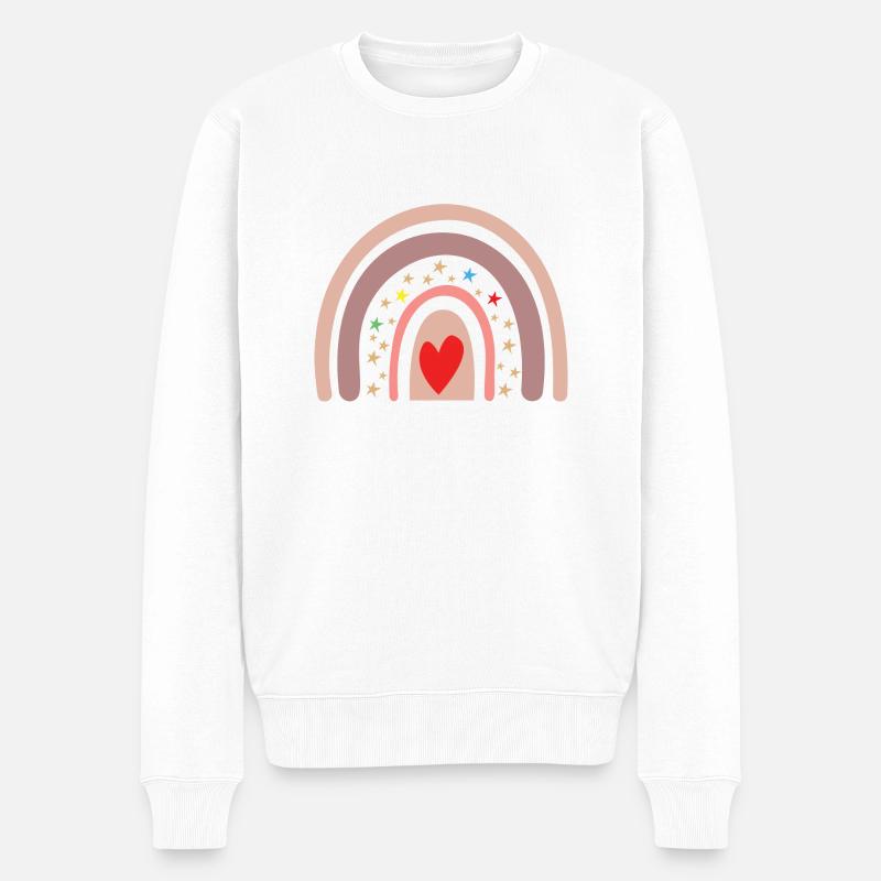 Rainbow - Männer Premium Bio Pullover - Weiß