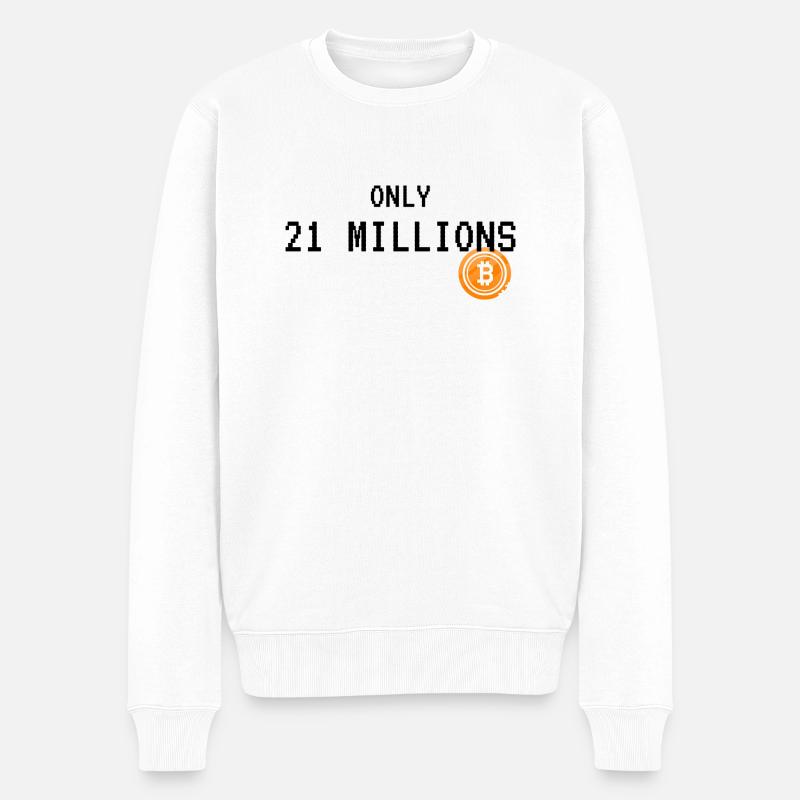 Bitcoin - Männer Premium Bio Pullover - Weiß