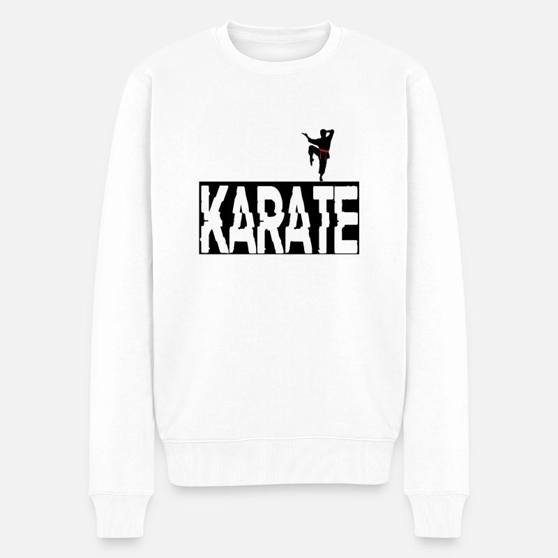 Karate - Männer Premium Bio Pullover - Weiß