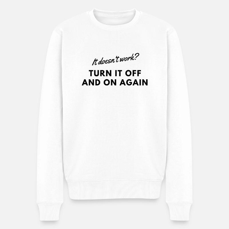 It doesn't work - Männer Premium Bio Pullover - Weiß
