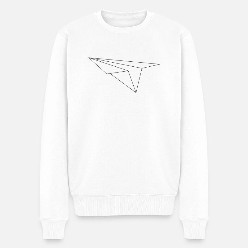 PaperPlane - Männer Premium Bio Pullover - Weiß