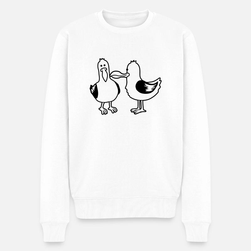 2 drôles d’amis mouettes - Pull Premium bio Homme - blanc