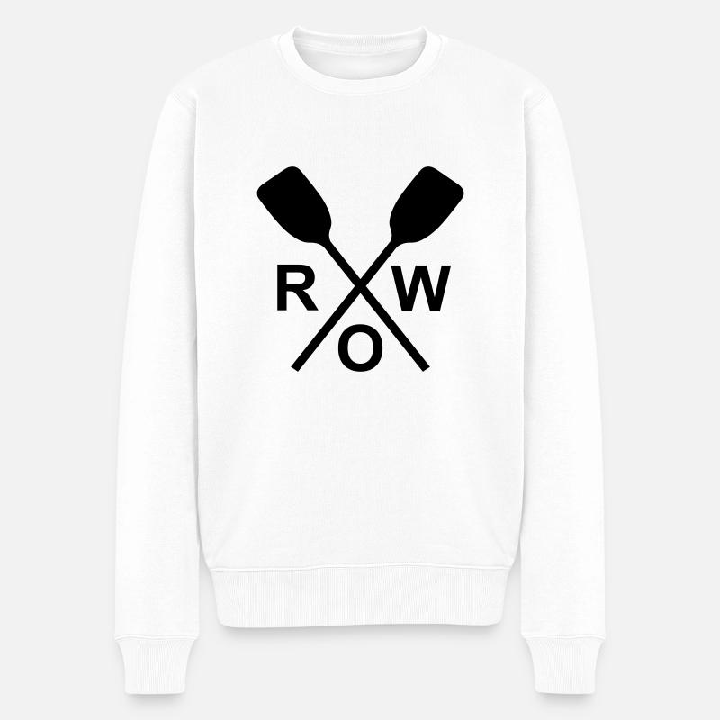 row - Männer Premium Bio Pullover - Weiß