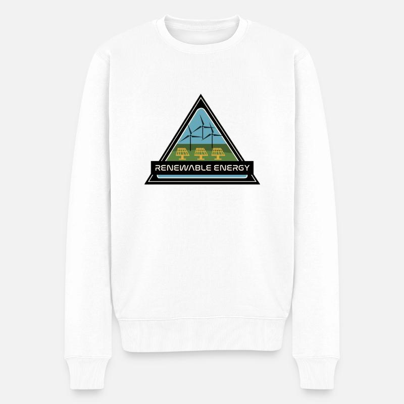 renewable energy - Männer Premium Bio Pullover - Weiß