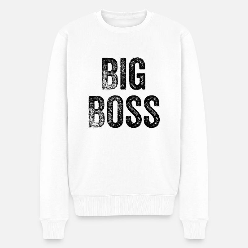lustiger Chefmanager - Männer Premium Bio Pullover - Weiß