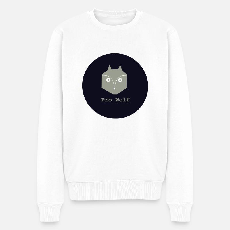 Pro Wolf, Wolfliebe, Pro Natura - Männer Premium Bio Pullover - Weiß