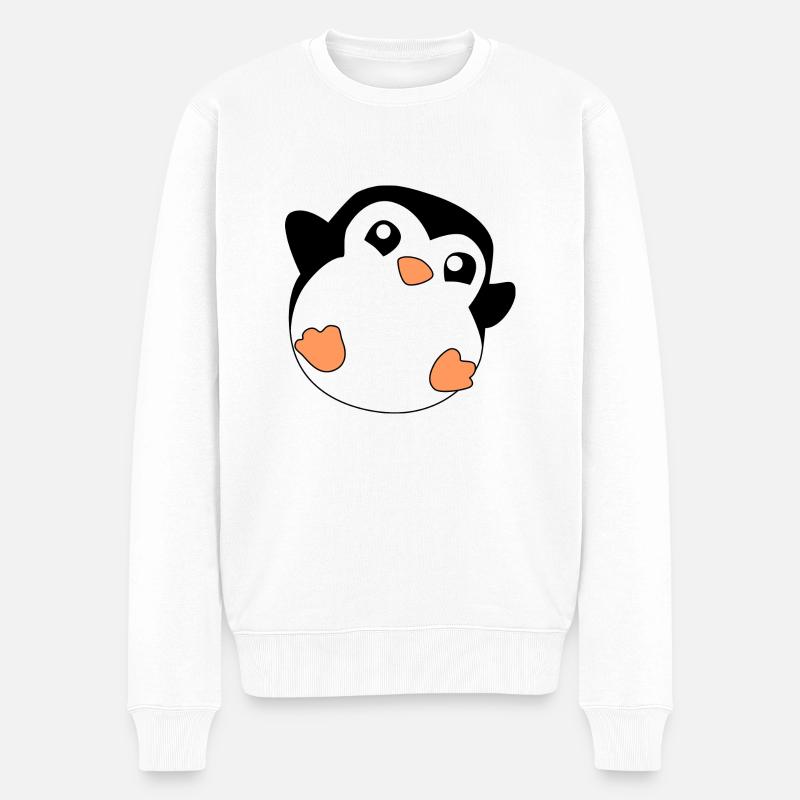 Pinguin - Männer Premium Bio Pullover - Weiß