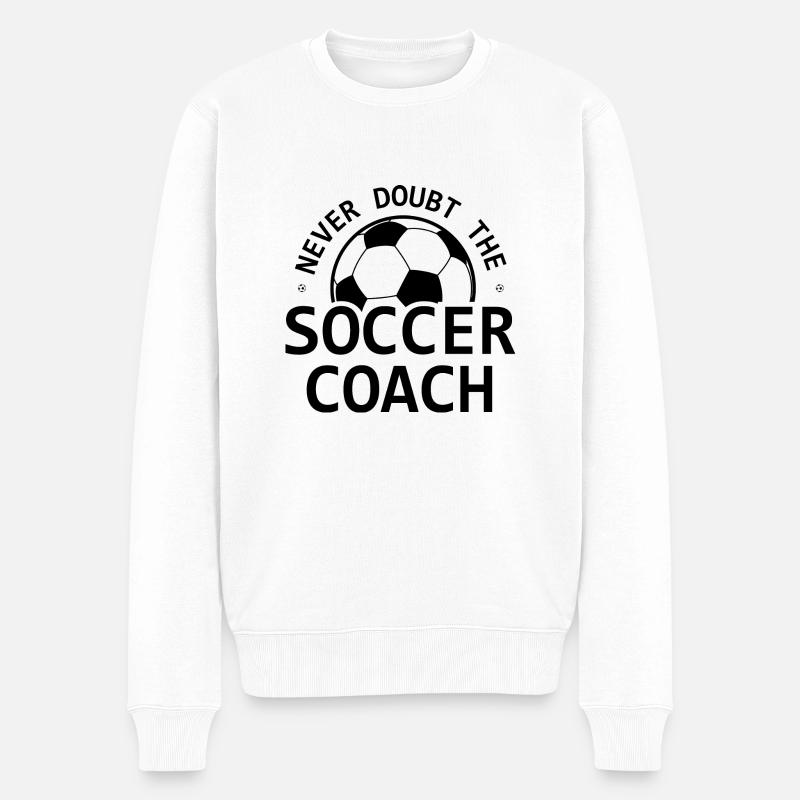 Soccer Fussball - Männer Premium Bio Pullover - Weiß