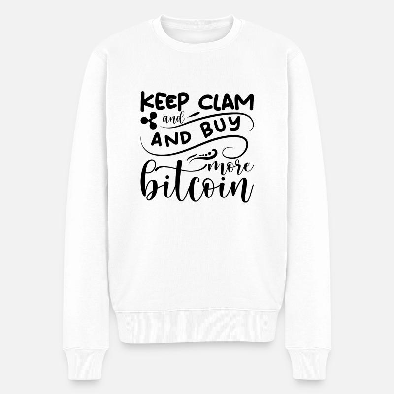 Bitcoin Spruch - Männer Premium Bio Pullover - Weiß