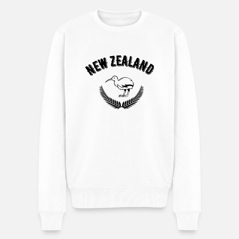 Neuseeland - Männer Premium Bio Pullover - Weiß