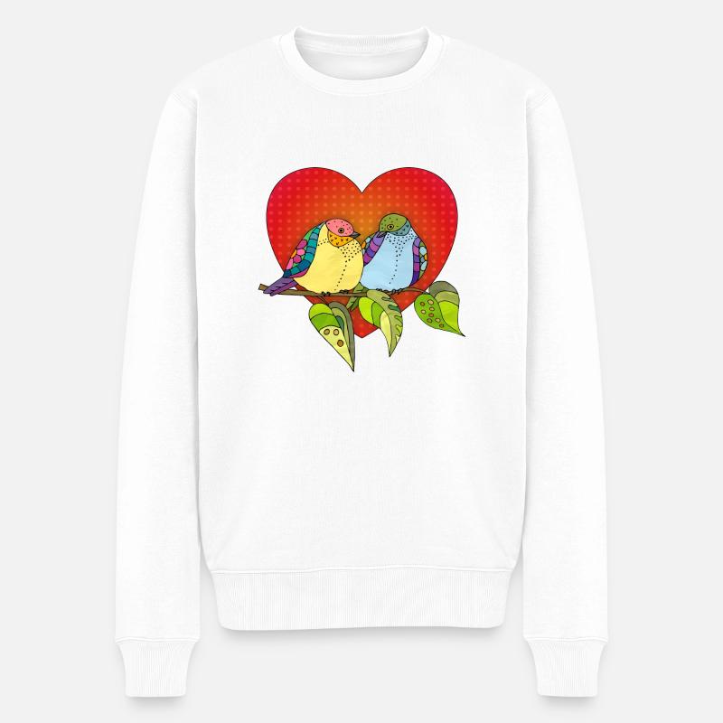 Vögel - Männer Premium Bio Pullover - Weiß