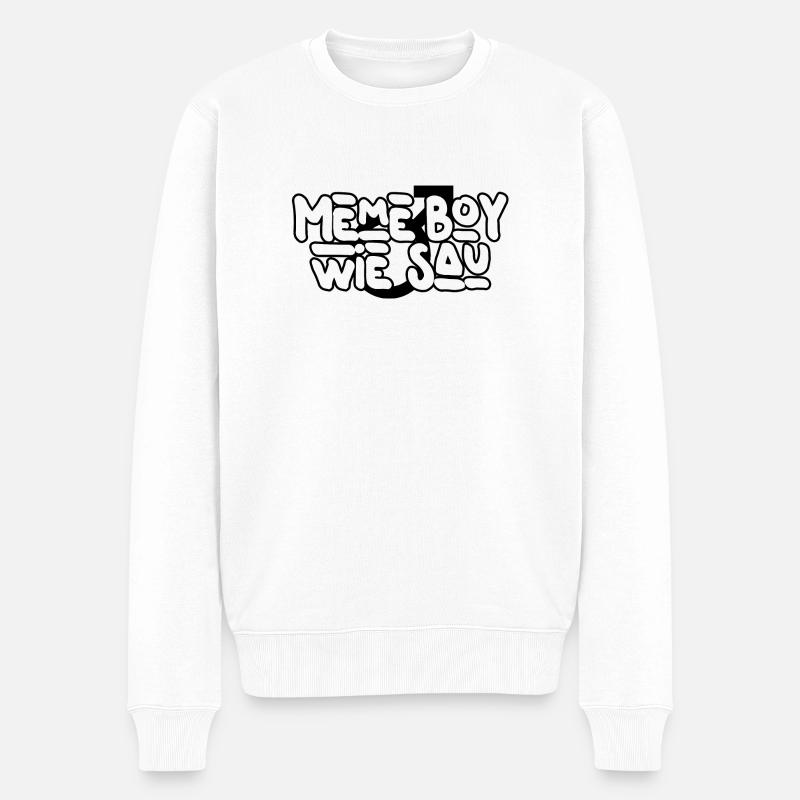 Meme Boy - Männer Premium Bio Pullover - Weiß