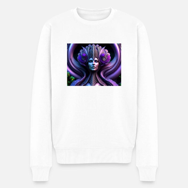 Weltraum Hexe - Männer Premium Bio Pullover - Weiß