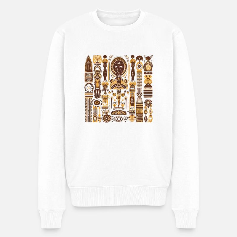 Folklore africain - Pull Premium bio Homme - blanc