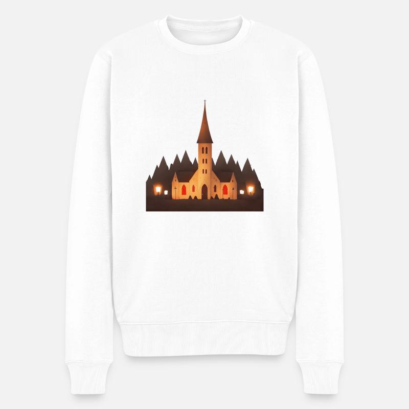 Kapelle im Dorf - Männer Premium Bio Pullover - Weiß