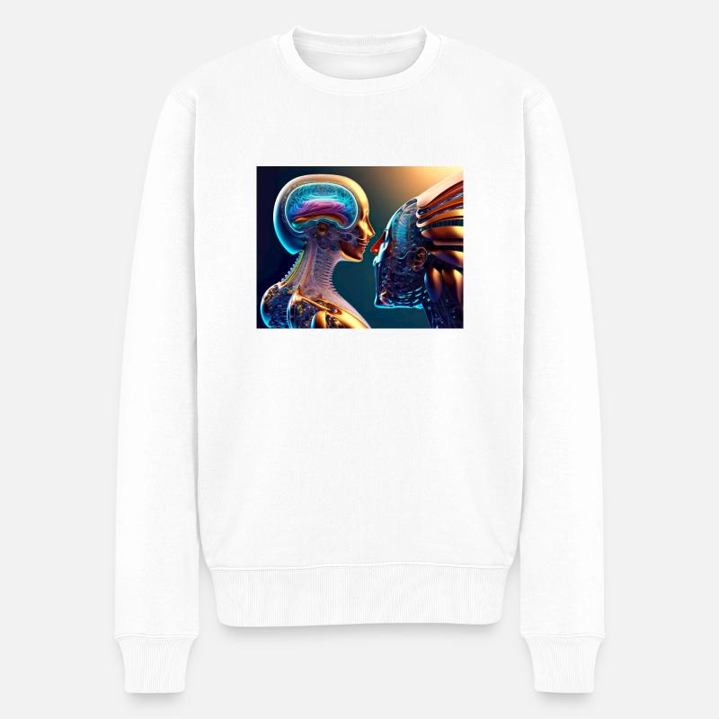 Biomechanischer Indianer - Männer Premium Bio Pullover - Weiß