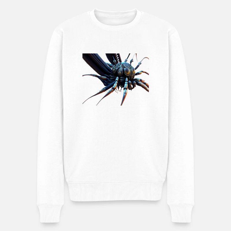 Weltraum Kaefer - Männer Premium Bio Pullover - Weiß