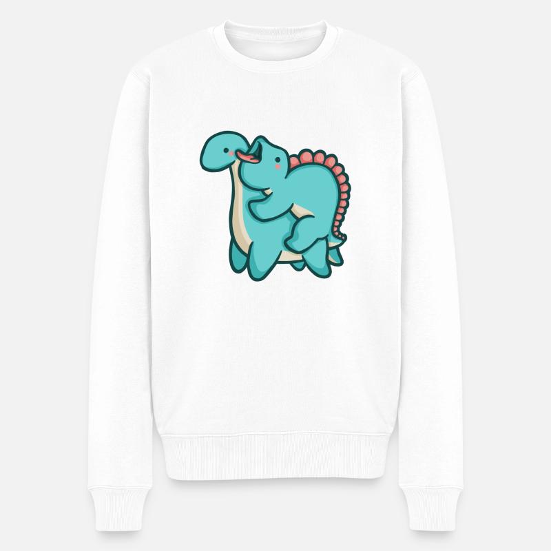 hugadino hugattack, dino, mignon dinosaure - Pull Premium bio Homme - blanc