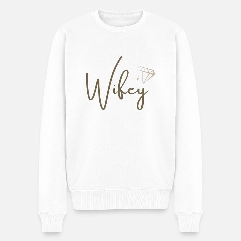 Frauchen - Männer Premium Bio Pullover - Weiß