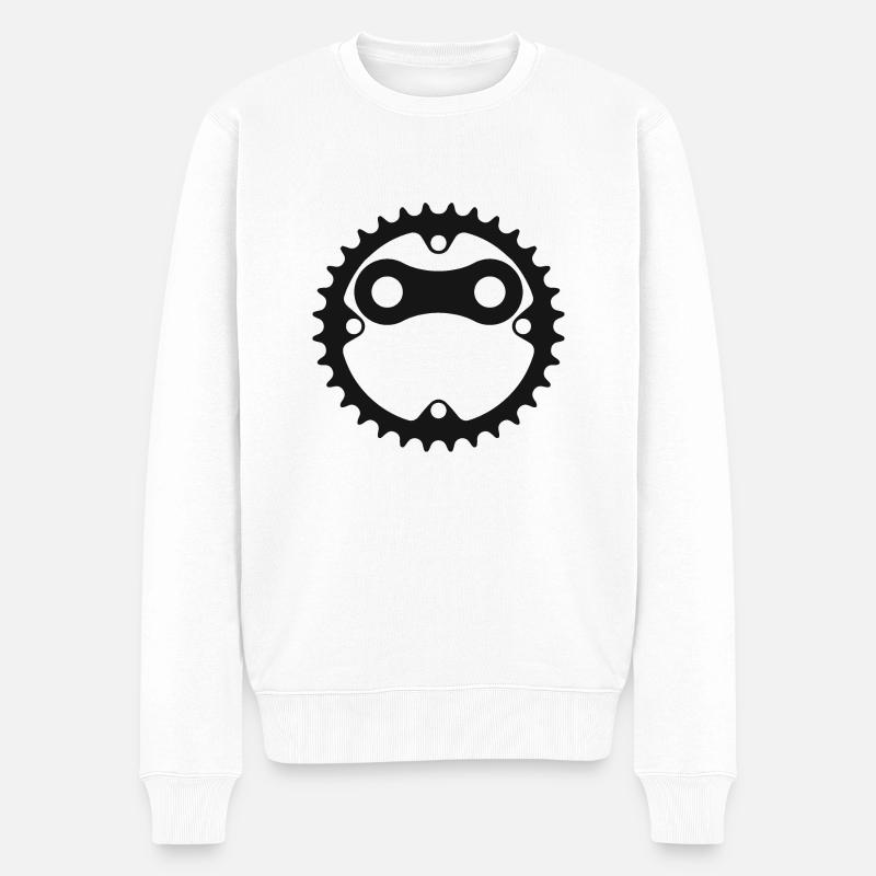Fahrradkette - Männer Premium Bio Pullover - Weiß
