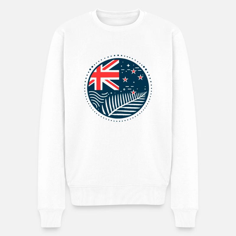 Nouvelle-Zélande Aotearoa Kiwi 7 - Pull Premium bio Homme - blanc