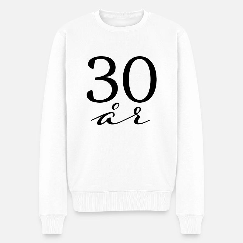30 ans - Pull Premium bio Homme - blanc