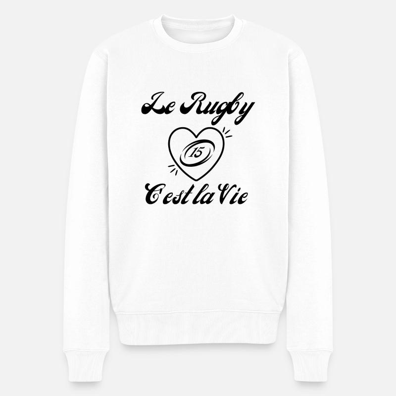 Rugby ist Leben - Männer Premium Bio Pullover - Weiß