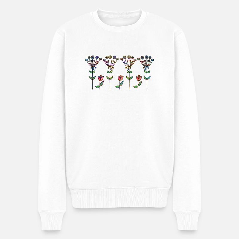 Fleur - Pull Premium bio Homme - blanc