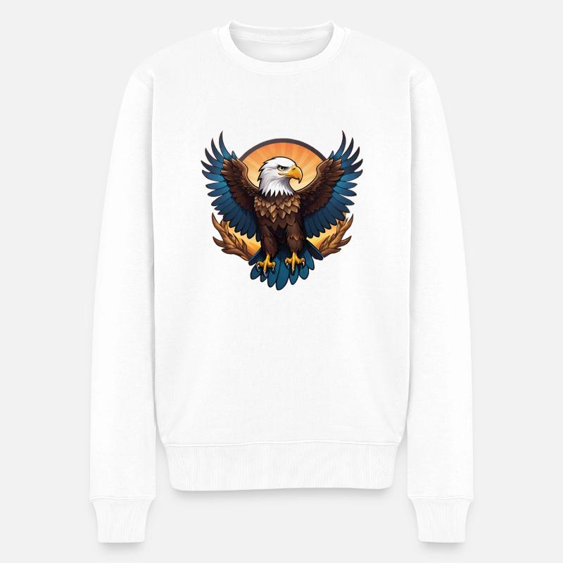 Adler - Männer Premium Bio Pullover - Weiß