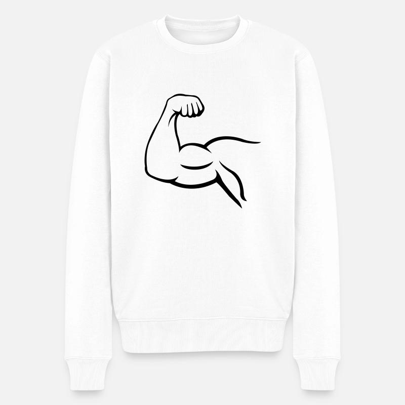 biceps - Pull Premium bio Homme - blanc