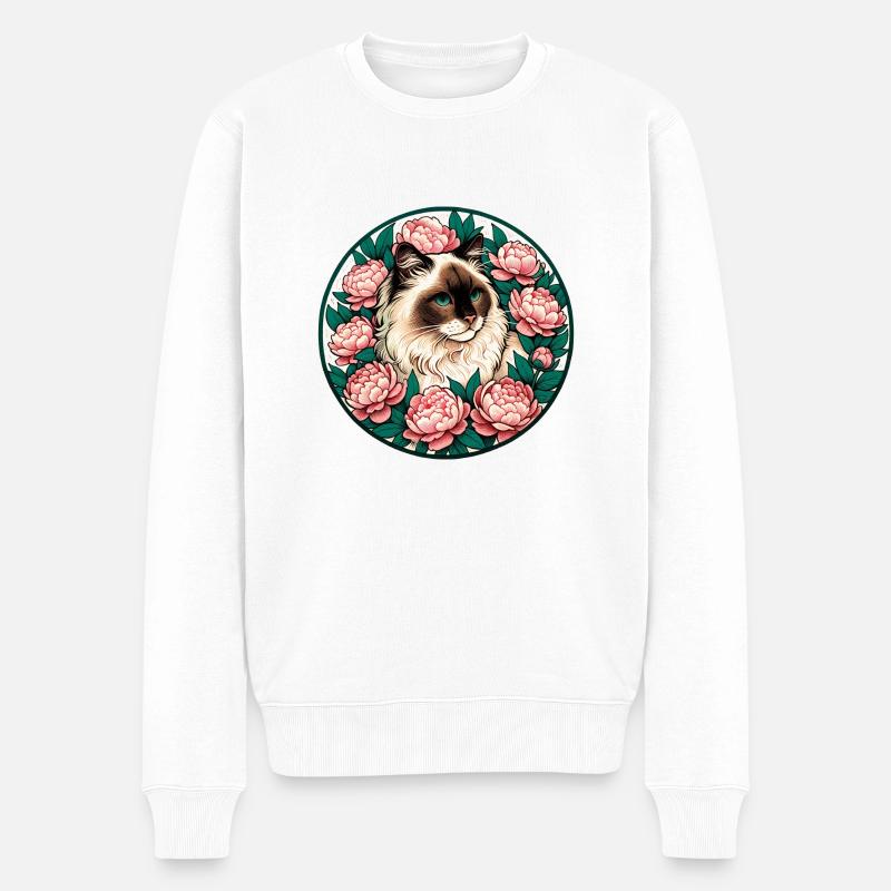Chat de race Ragdoll - Pull Premium bio Homme - blanc