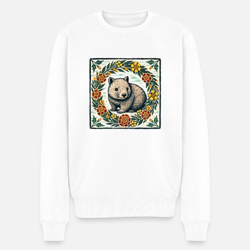 Wombat - Männer Premium Bio Pullover - Weiß