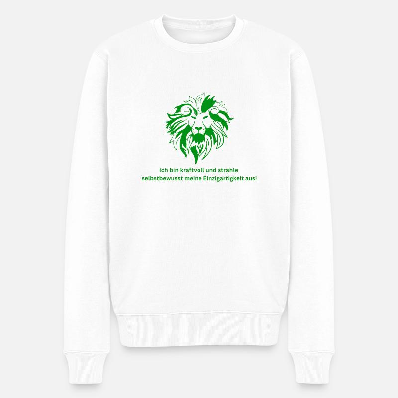 Sternzeichen Löwe - Männer Premium Bio Pullover - Weiß