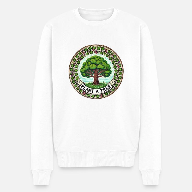 Pflanzen Sie einen Baum - Männer Premium Bio Pullover - Weiß