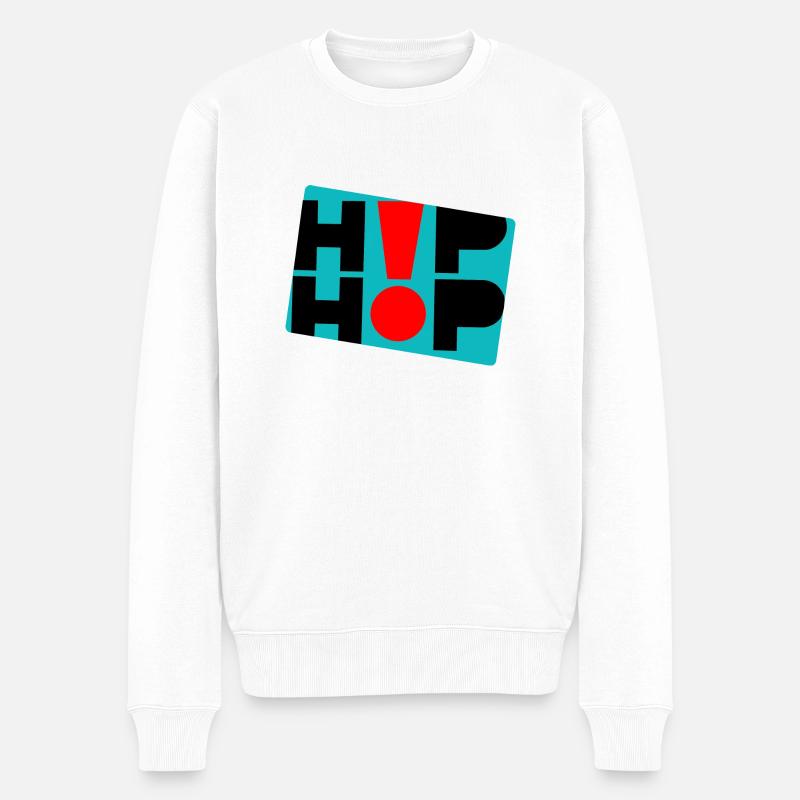 Hip Hop - Männer Premium Bio Pullover - Weiß