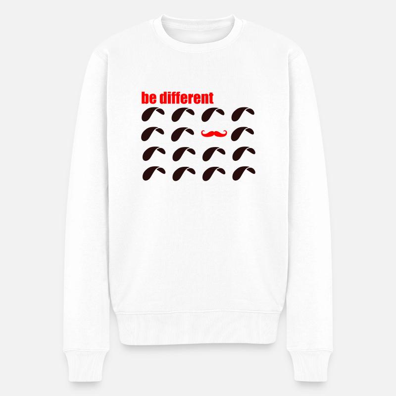 Moustache-be différent, parapente et soaring - Pull Premium bio Homme - blanc