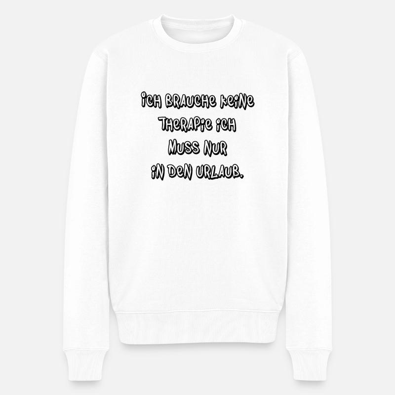 In den Urlaub - Männer Premium Bio Pullover - Weiß