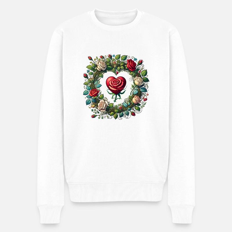 Roses - Pull Premium bio Homme - blanc